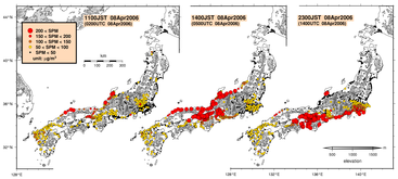Suspende Particulate Matter (SPM) concentrations in Japan
